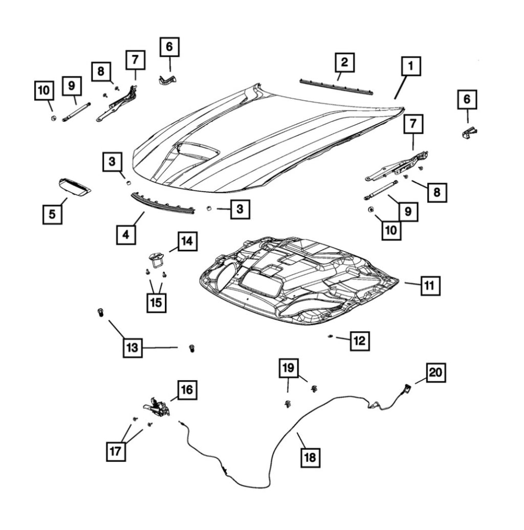 Redeye Style Hood W/ Air Vent Scoop vz102319 | Dodge Charger 2015-2023