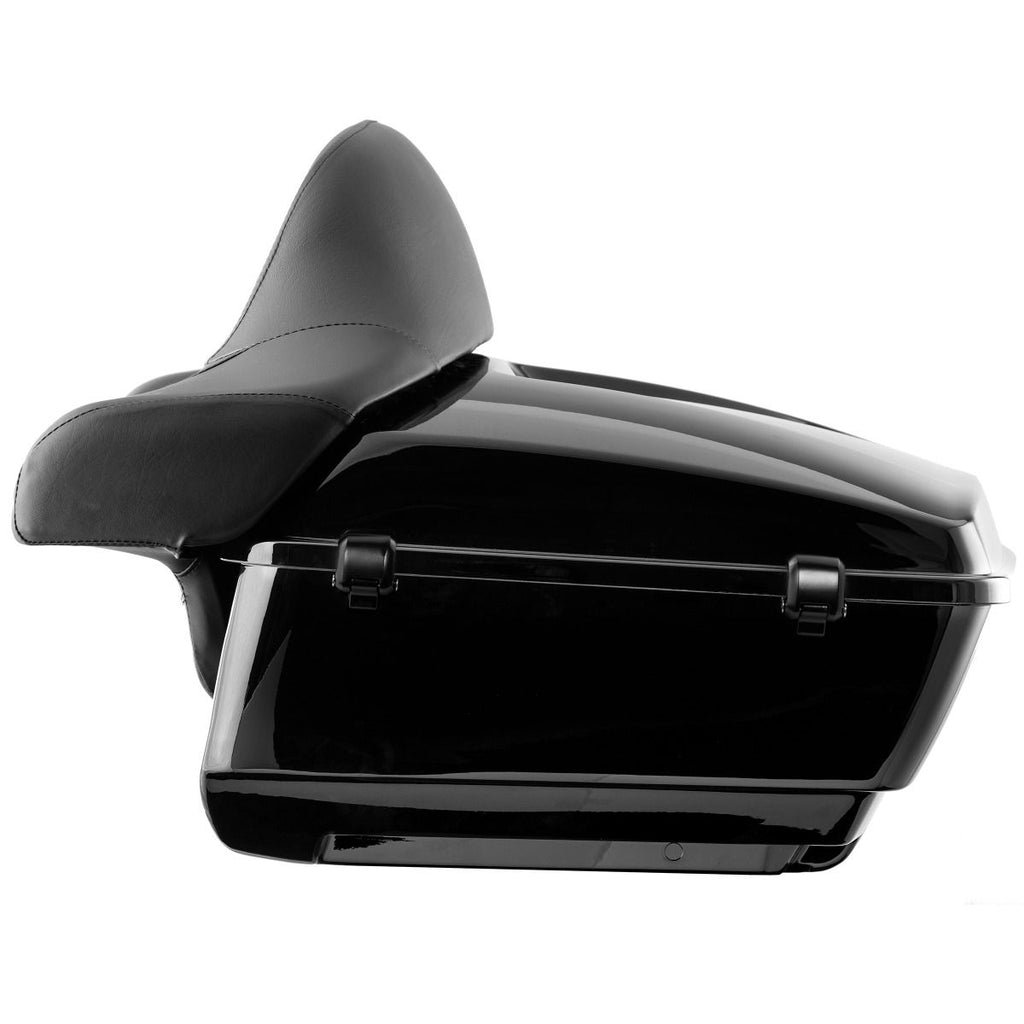 Vivid Black King Tour Pack w/ Full Backrest & Black Hardware for Harley® Touring '97-'26