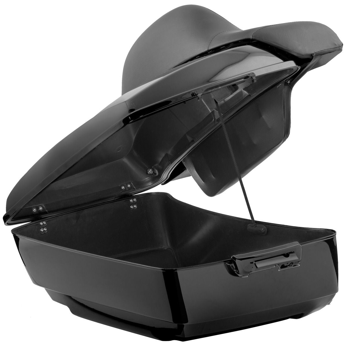 Vivid Black King Tour Pack w/ Full Backrest & Black Hardware for Harley® Touring '97-'26